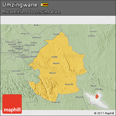 Savanna Style 3D Map of Umzingwane