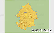 Savanna Style 3D Map of Umzingwane, single color outside
