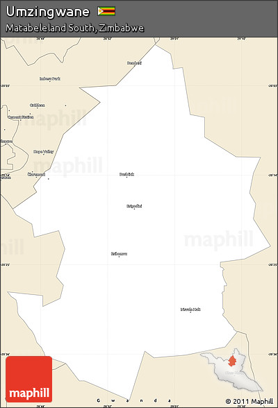Classic Style Simple Map of Umzingwane