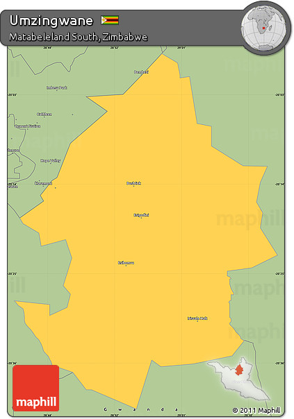 Savanna Style Simple Map of Umzingwane