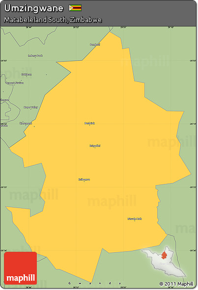 Savanna Style Simple Map of Umzingwane
