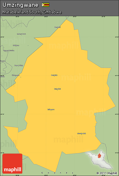 Savanna Style Simple Map of Umzingwane