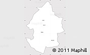 Silver Style Simple Map of Umzingwane, cropped outside