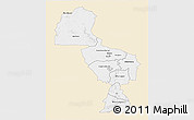 Classic Style 3D Map of Midlands, single color outside