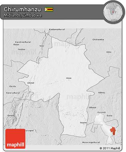 Silver Style 3D Map of Chirumhanzu