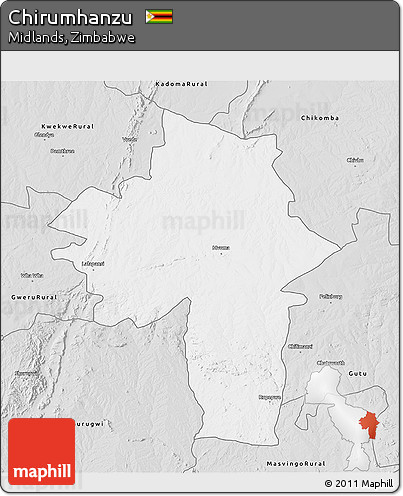 Silver Style 3D Map of Chirumhanzu