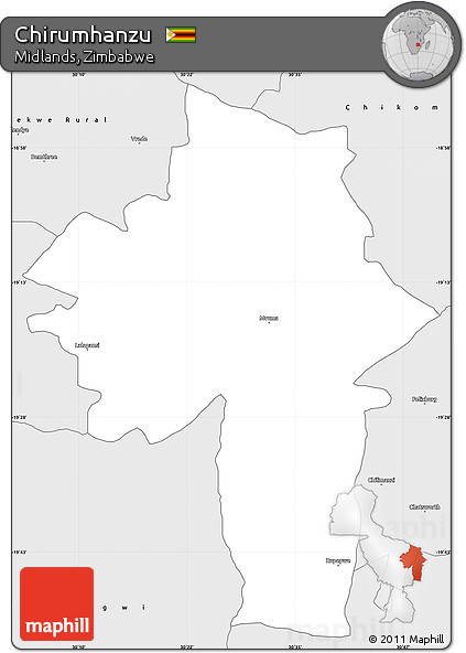 Silver Style Simple Map of Chirumhanzu