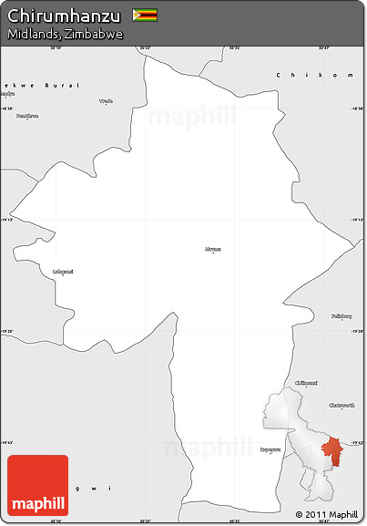 Silver Style Simple Map of Chirumhanzu