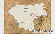 Shaded Relief 3D Map of Gweru Rural, satellite outside