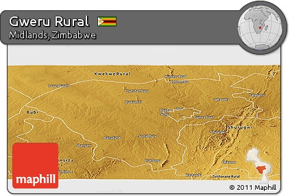 Physical Panoramic Map of Gweru Rural