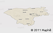 Shaded Relief Panoramic Map of Gweru Rural, cropped outside