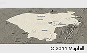 Shaded Relief Panoramic Map of Gweru Rural, darken