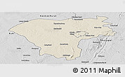 Shaded Relief Panoramic Map of Gweru Rural, desaturated