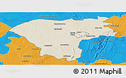 Shaded Relief Panoramic Map of Gweru Rural, political outside