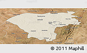 Shaded Relief Panoramic Map of Gweru Rural, satellite outside