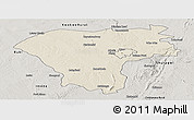 Shaded Relief Panoramic Map of Gweru Rural, semi-desaturated