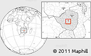 Blank Location Map of GWERU Urban, highlighted country, within the entire country