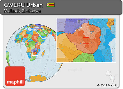 Political Location Map of GWERU Urban