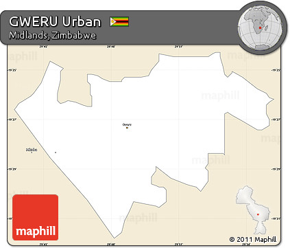 Classic Style Simple Map of GWERU Urban