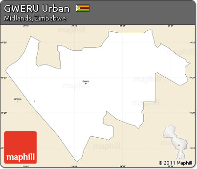 Classic Style Simple Map of GWERU Urban
