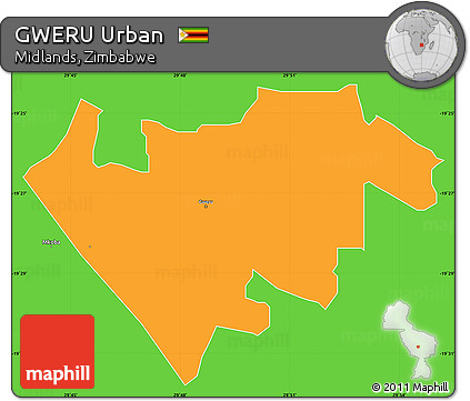 Political Simple Map of GWERU Urban