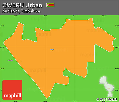 Political Simple Map of GWERU Urban