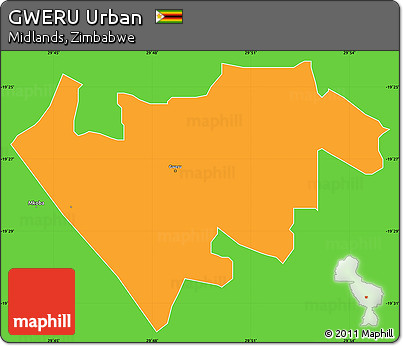 Political Simple Map of GWERU Urban