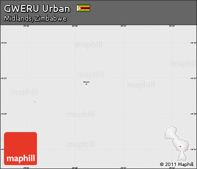 Political Simple Map of GWERU Urban, single color outside