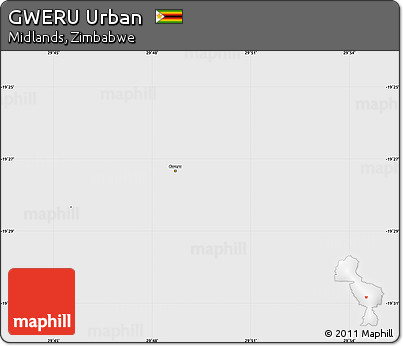 Political Simple Map of GWERU Urban, single color outside