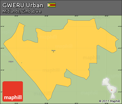 Savanna Style Simple Map of GWERU Urban