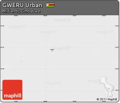 Silver Style Simple Map of GWERU Urban, single color outside