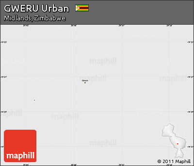 Silver Style Simple Map of GWERU Urban, single color outside