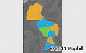 Political Map of Midlands, darken, desaturated
