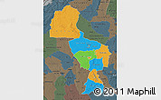 Political Map of Midlands, darken, semi-desaturated