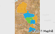 Political Map of Midlands, satellite outside