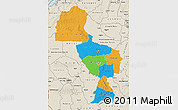 Political Map of Midlands, shaded relief outside