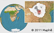 Satellite Location Map of Shurugwi, highlighted country, highlighted parent region