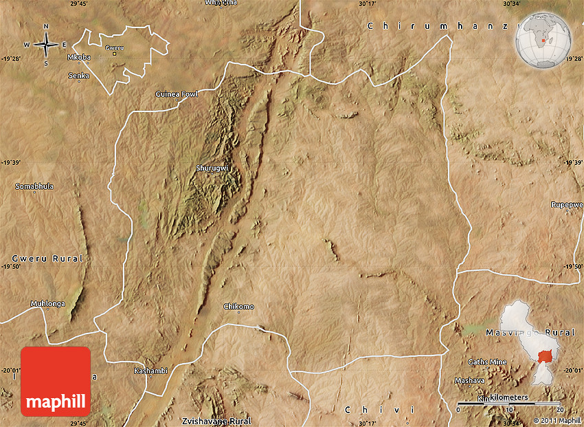 Satellite Map of Shurugwi