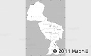 Gray Simple Map of Midlands, single color outside
