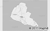 Gray 3D Map of Zvishavane Rural, single color outside