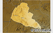 Physical 3D Map of Zvishavane Rural, darken