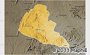 Physical 3D Map of Zvishavane Rural, darken, semi-desaturated
