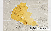Physical 3D Map of Zvishavane Rural, lighten, semi-desaturated