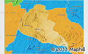 Physical 3D Map of Zvishavane Rural, political outside