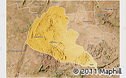 Physical 3D Map of Zvishavane Rural, satellite outside