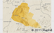 Physical 3D Map of Zvishavane Rural, shaded relief outside