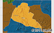 Political 3D Map of Zvishavane Rural, darken
