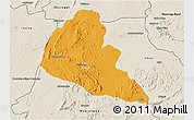 Political 3D Map of Zvishavane Rural, shaded relief outside