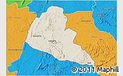 Shaded Relief 3D Map of Zvishavane Rural, political outside