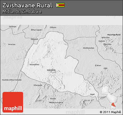 Silver Style 3D Map of Zvishavane Rural